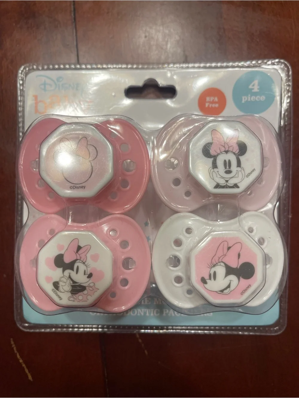 Disney Baby Minnie Mouse Peach, Pink & White Blanket with Pacifier Set